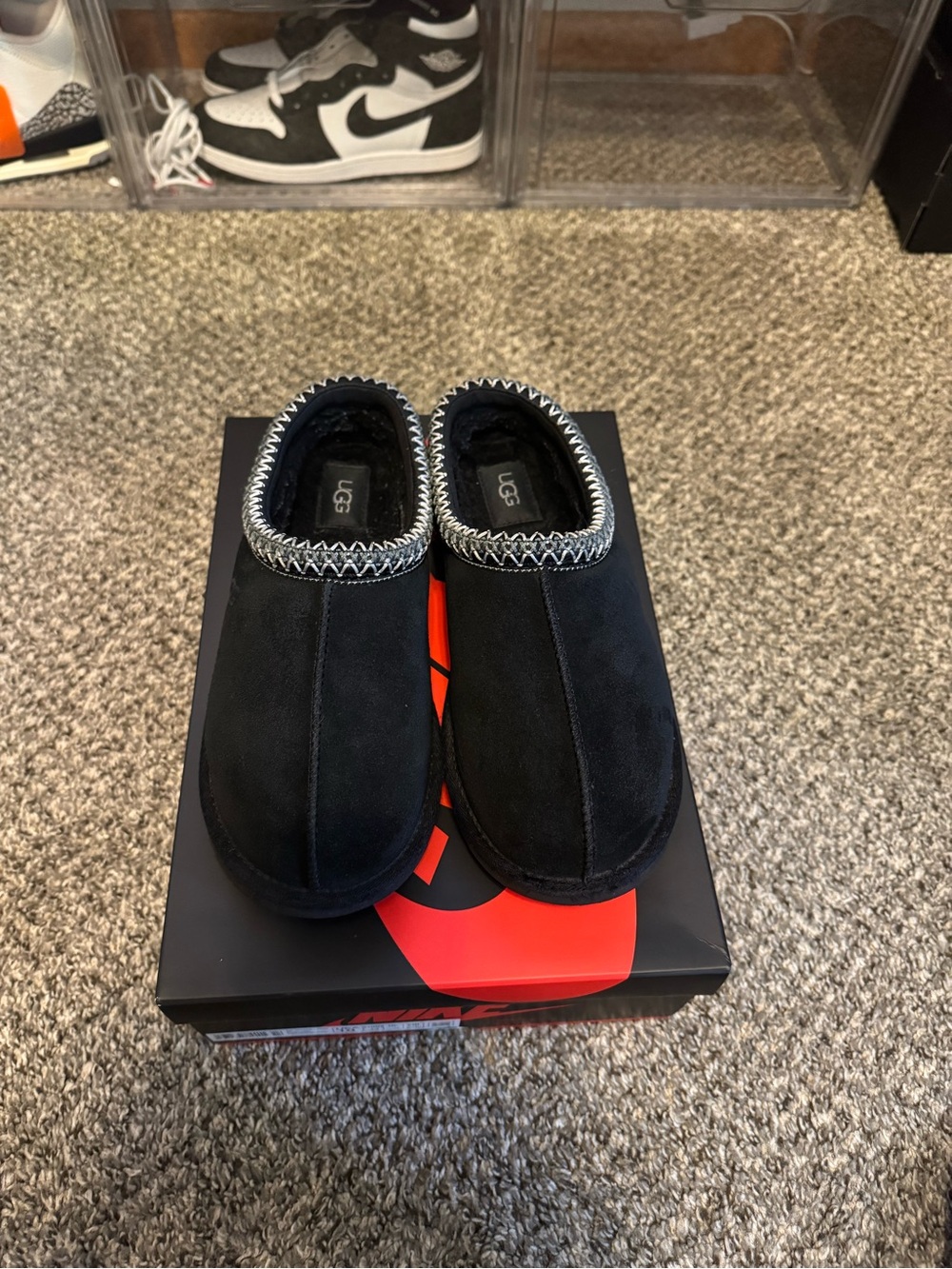 UGG Tasman Black Suede Slippers Men’s Size 8